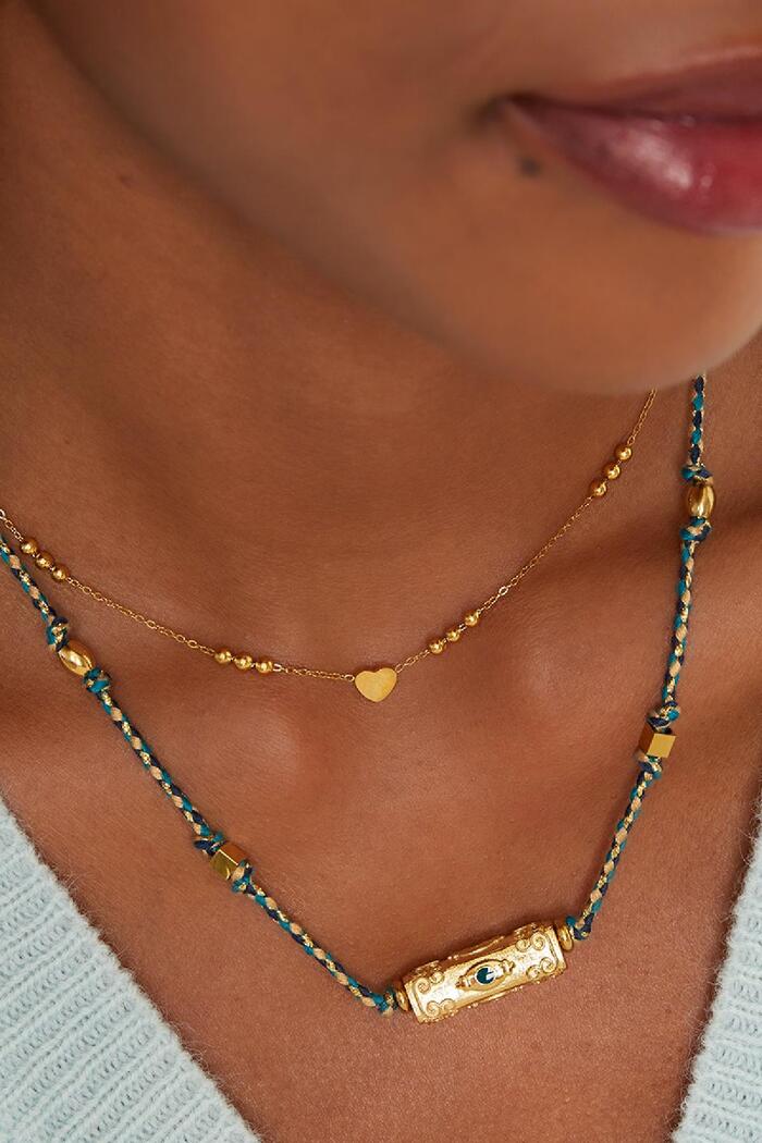 Corazón de collar de acero inoxidable Oro Imagen2